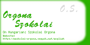 orgona szokolai business card
